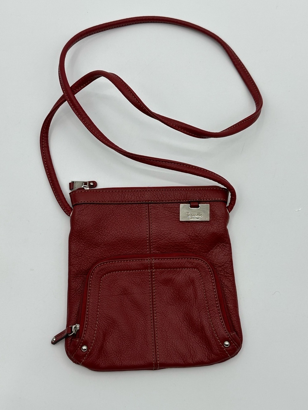 Tignanello Women’s Red Leather Crossbody Bag